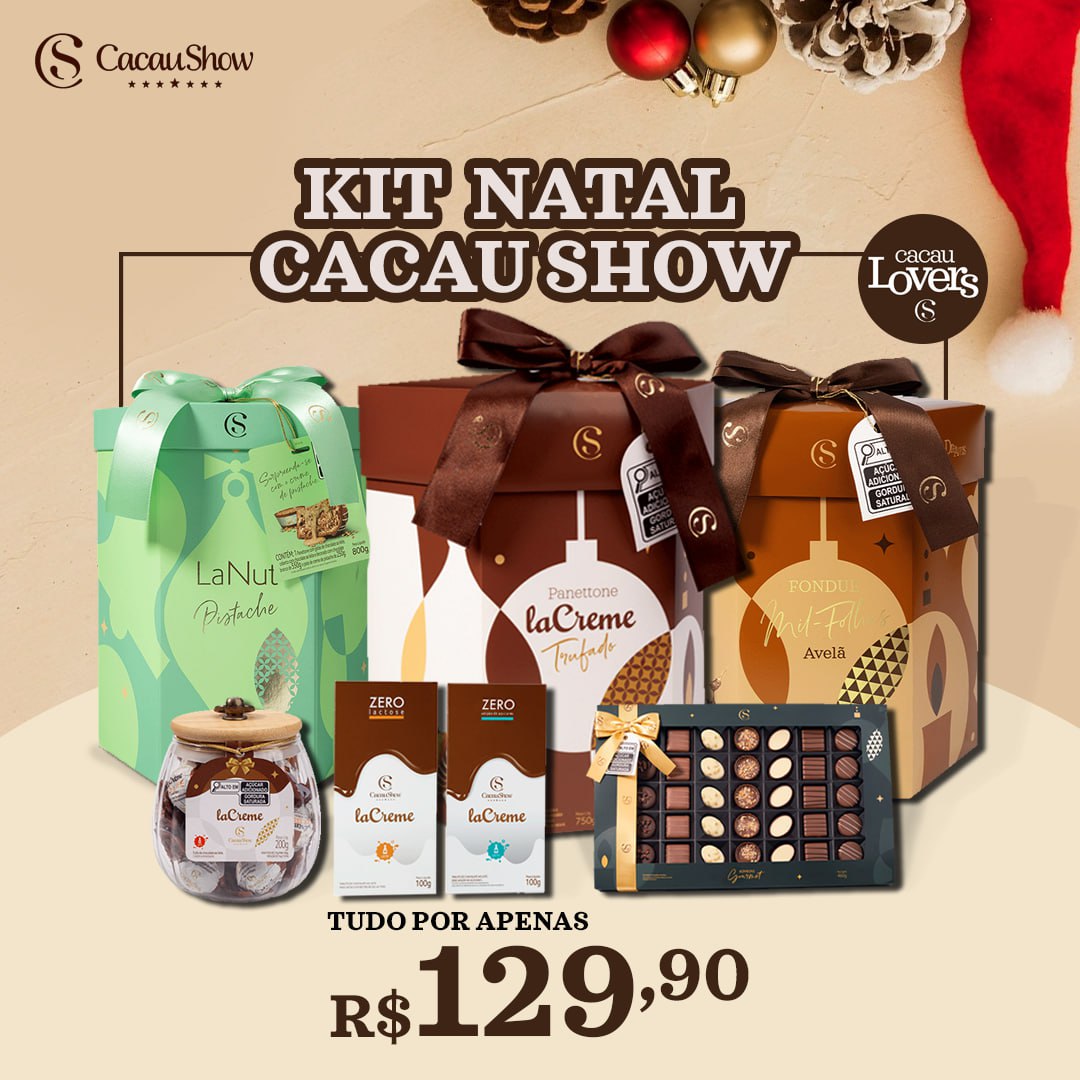 Kit 7 Produtos - Natal Especial Cacau Show